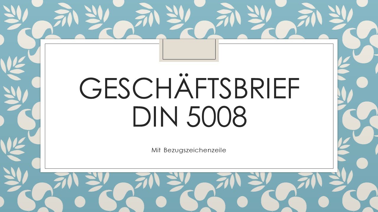 Geschäftsbrief nach alte DIN 5008 mit Bezugszeichenzeile