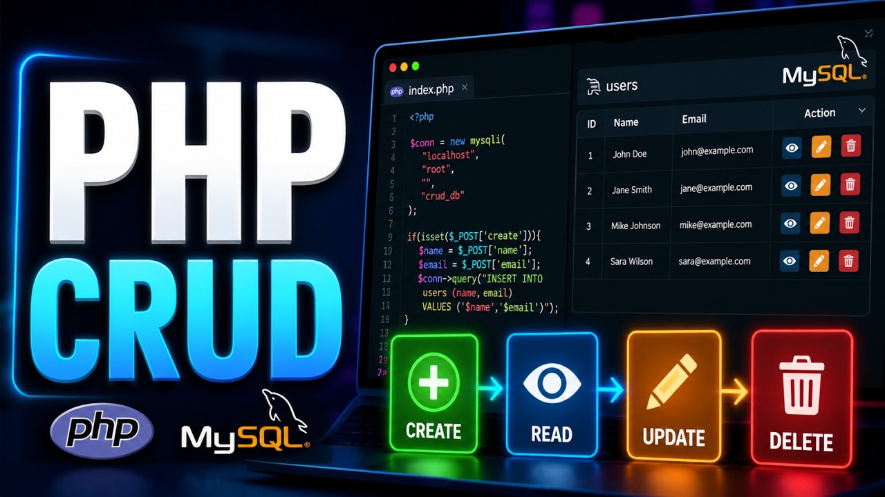 PHP CRUD | Create Read Update Delete Queries in PHP MySQL