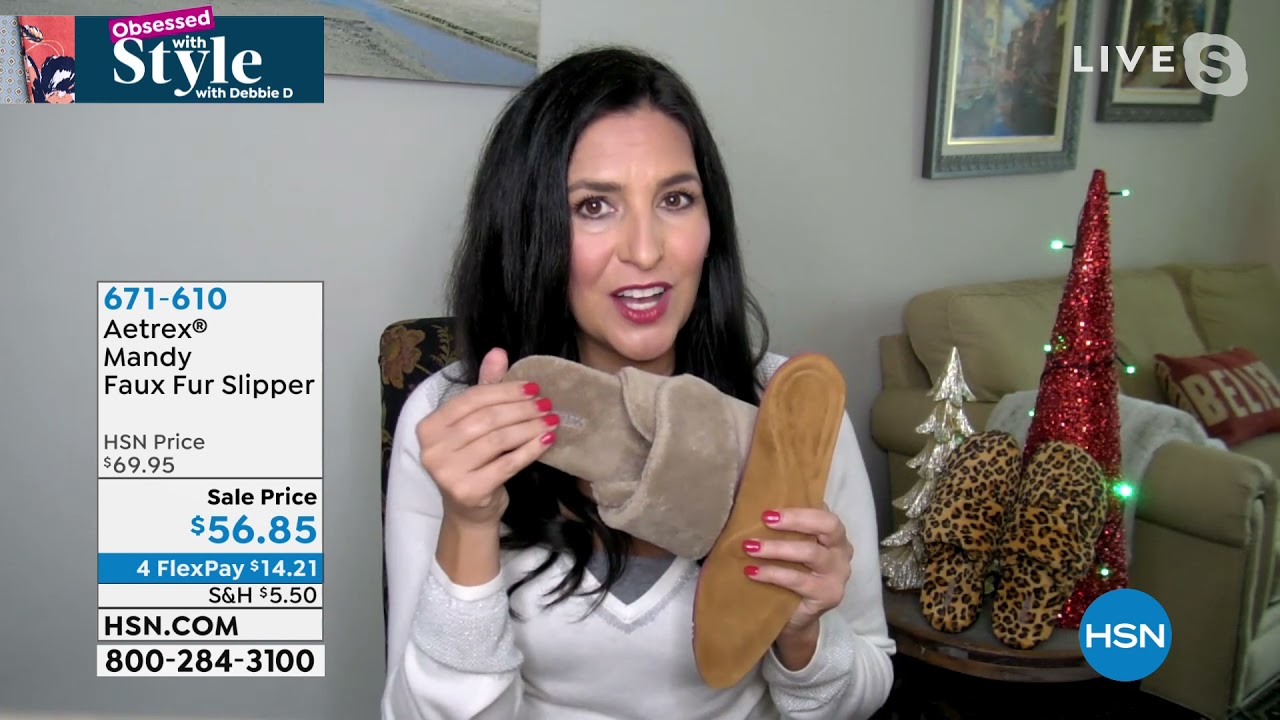 Aetrex Mandy Faux Fur Slipper