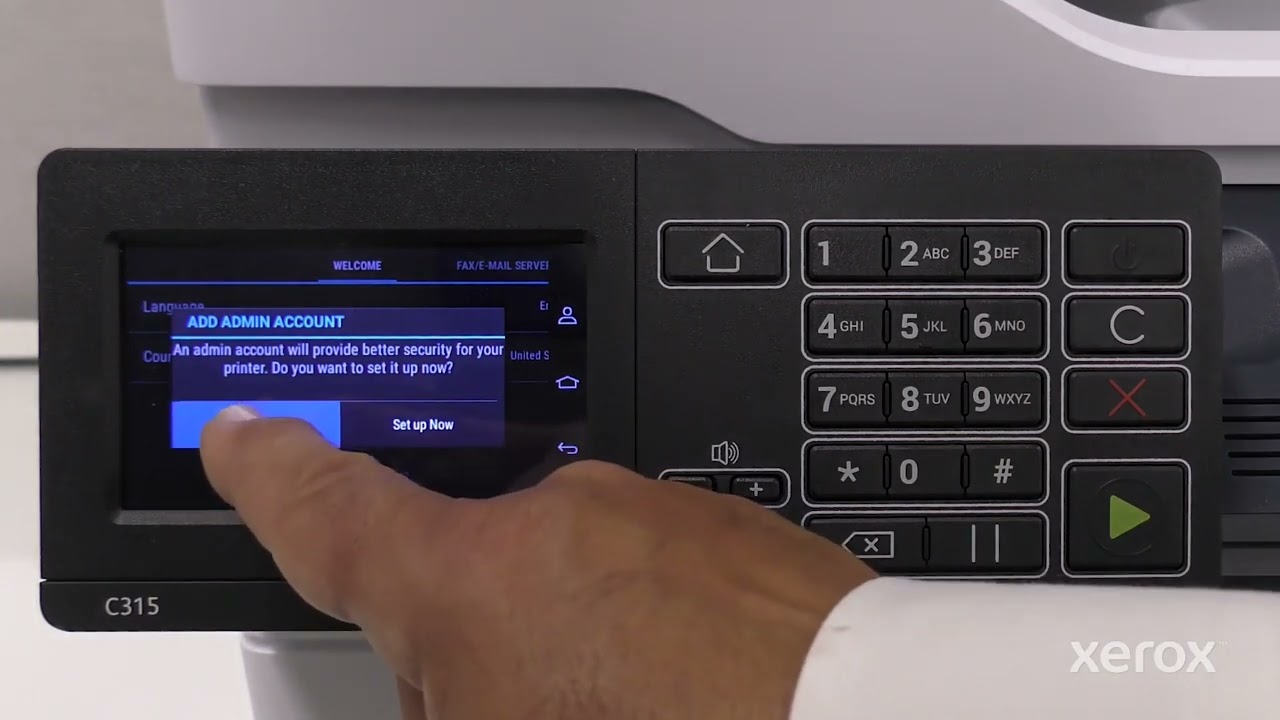 Xerox® C315 Color MFP Power On and Wi-Fi Setup