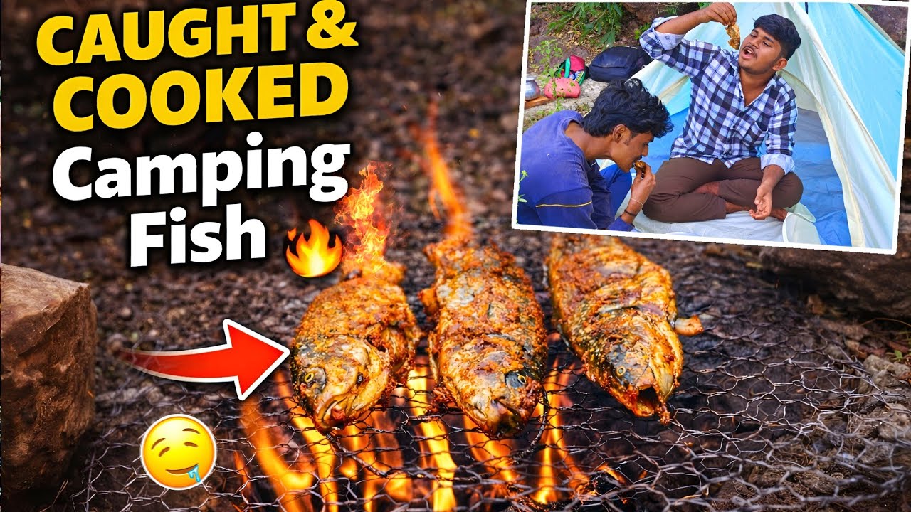 Camping🏕️Adventure🔥 | catch 🪝& Cook🥄 fish 🐠 in Nature🌿camping