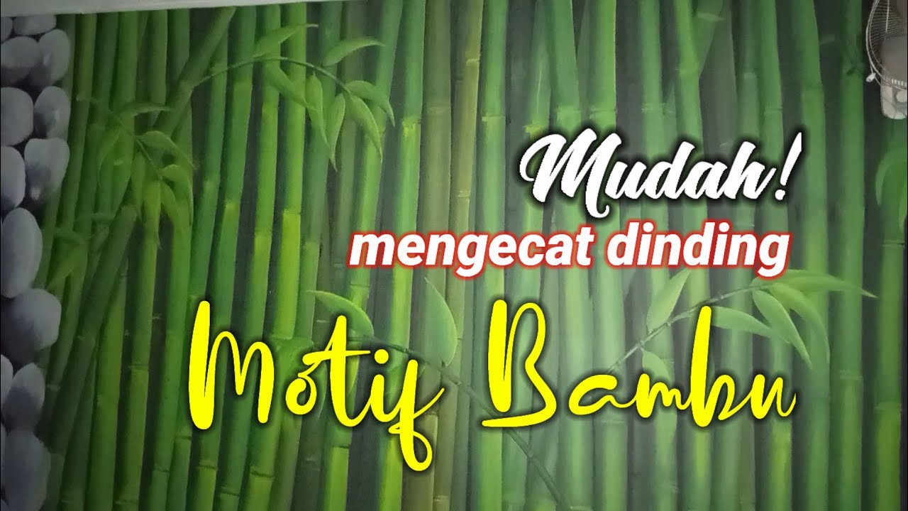 Cara mudah mengecat dinding motif Bambu. lokasi: Kantin SD Islam Darunnajah.