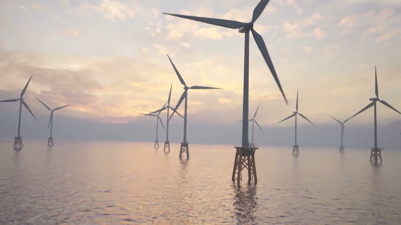 Offshore Wind Farm | Harnessing Nature's Power | Renewable Energy Stock Footage