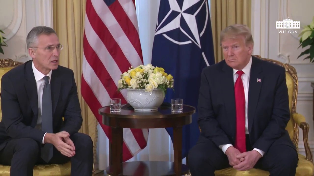 President Trump Participates in a 1:1 Meeting with the Secretary-General of NATO