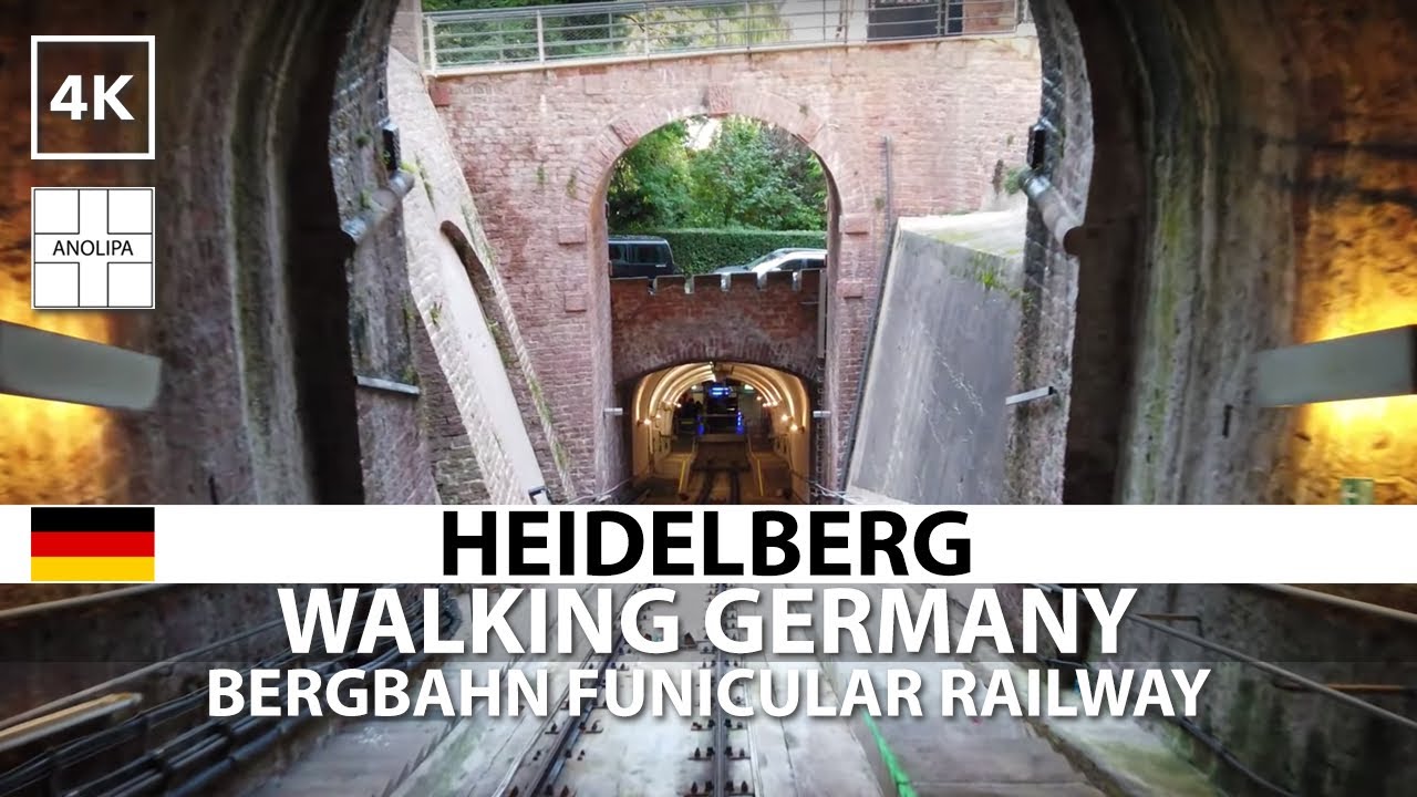 🇩🇪【4K】Heidelberg Bergbahn Funicular Railway &bull; Walking in Germany