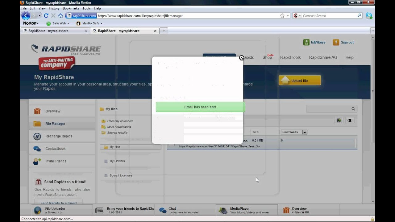 RapidShare Sharing Files Demo
