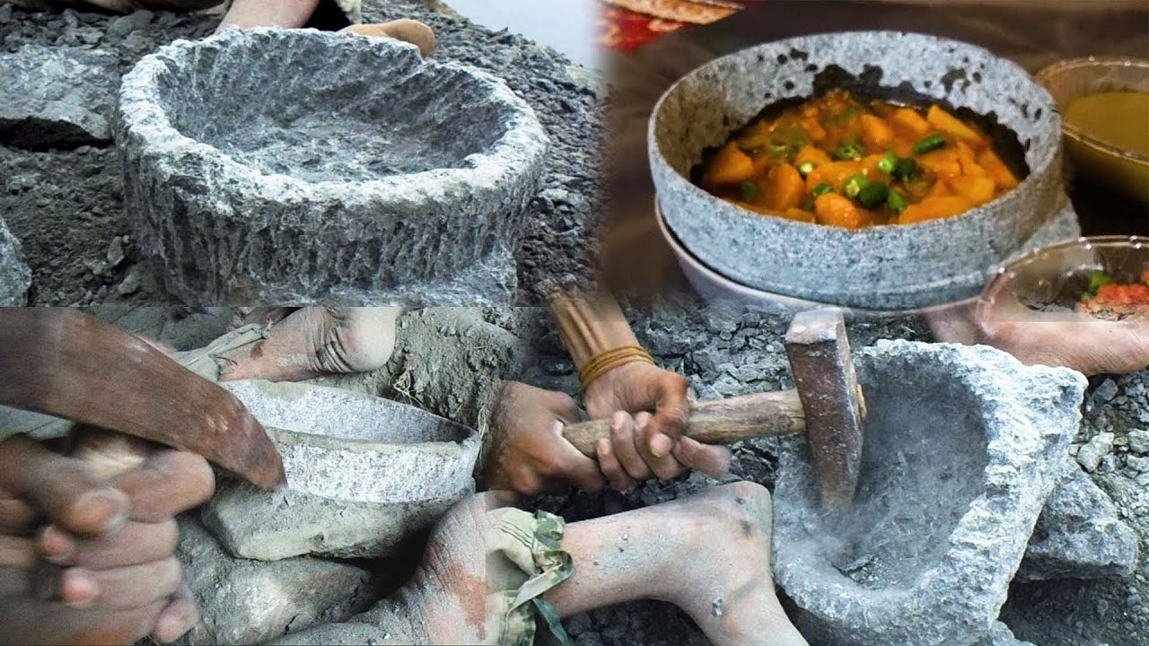 من الألف إلى الياء..شاهد كيف يتم صناعة هذا الإناء من الحجر