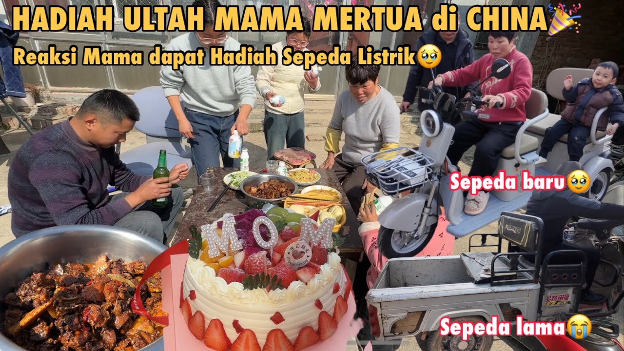 MERAYAKAN ULANG TAHUN MAMA MERTUA DI CHINA‼️Kita Beli Kue dan Sepeda Listrik Untuk Mama🥹 