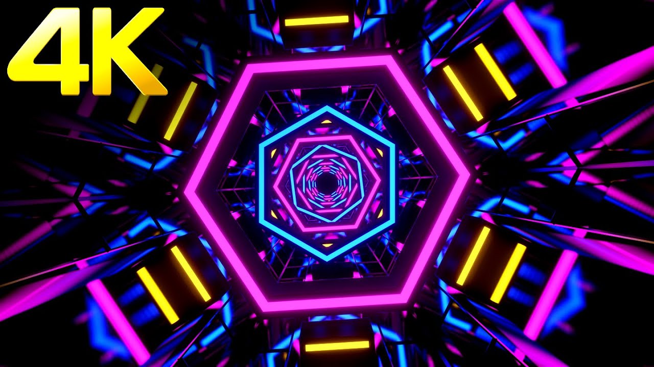 4K OLED Hexagon Fast Moving Metallic Color Screensaver Video Motion  Background Video Loop No sound