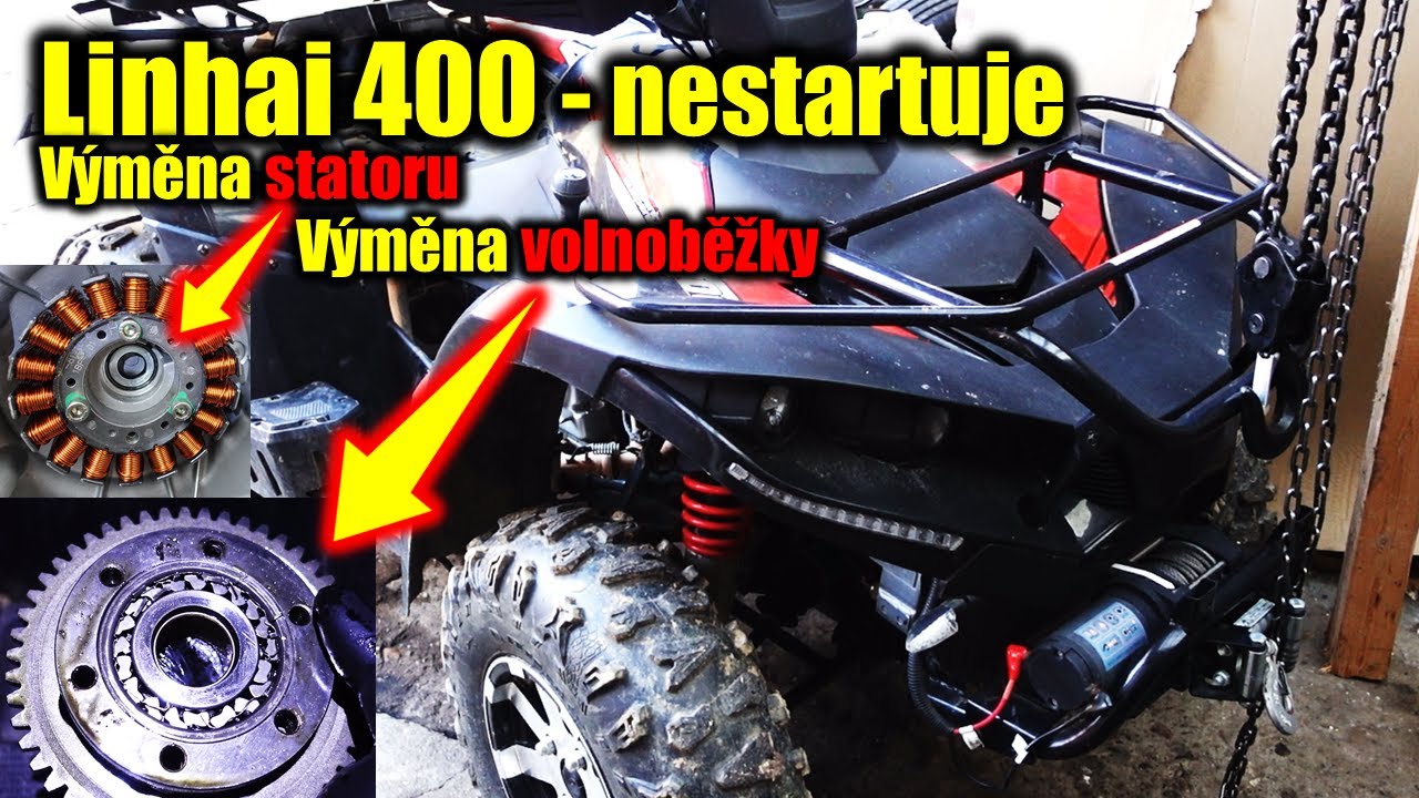 Linhai 400 - nestartuje | Výměna volnoběžky startéru | Výměna statoru alternátoru | Freewheel