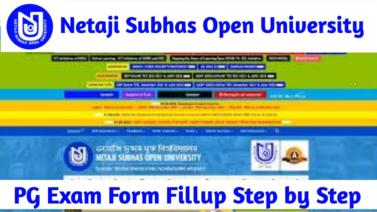 Netaji Subhas Open University PG exam form fillup procsee || PG online form keise vare || NSOU