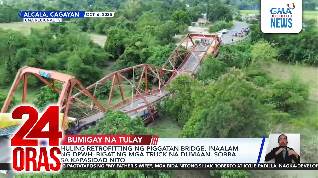 Huling retrofitting ng Piggatan Bridge, inaalam ng DPWH; bigat ng mga truck na dumaan,... | 24 Oras
