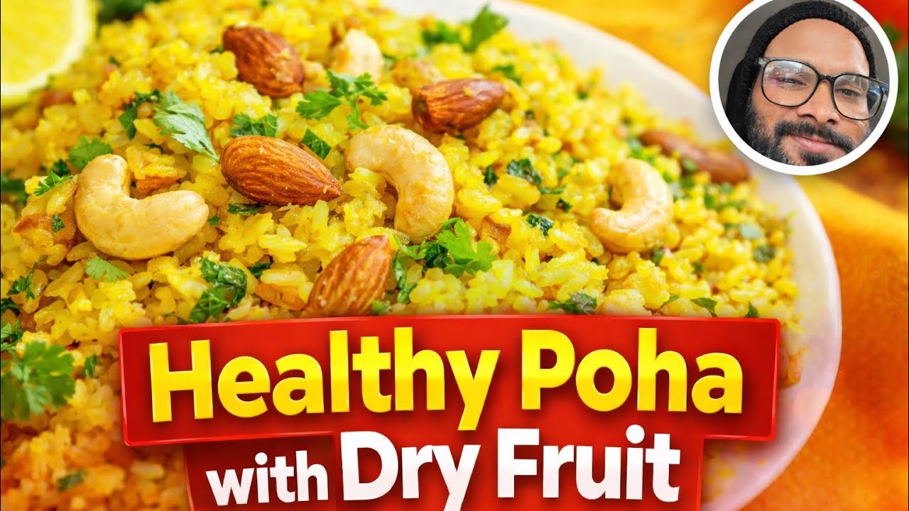हेल्दी ड्राई फ्रूट पोहा रेसिपी | Healthy Poha Recipe with Badam & Kaju