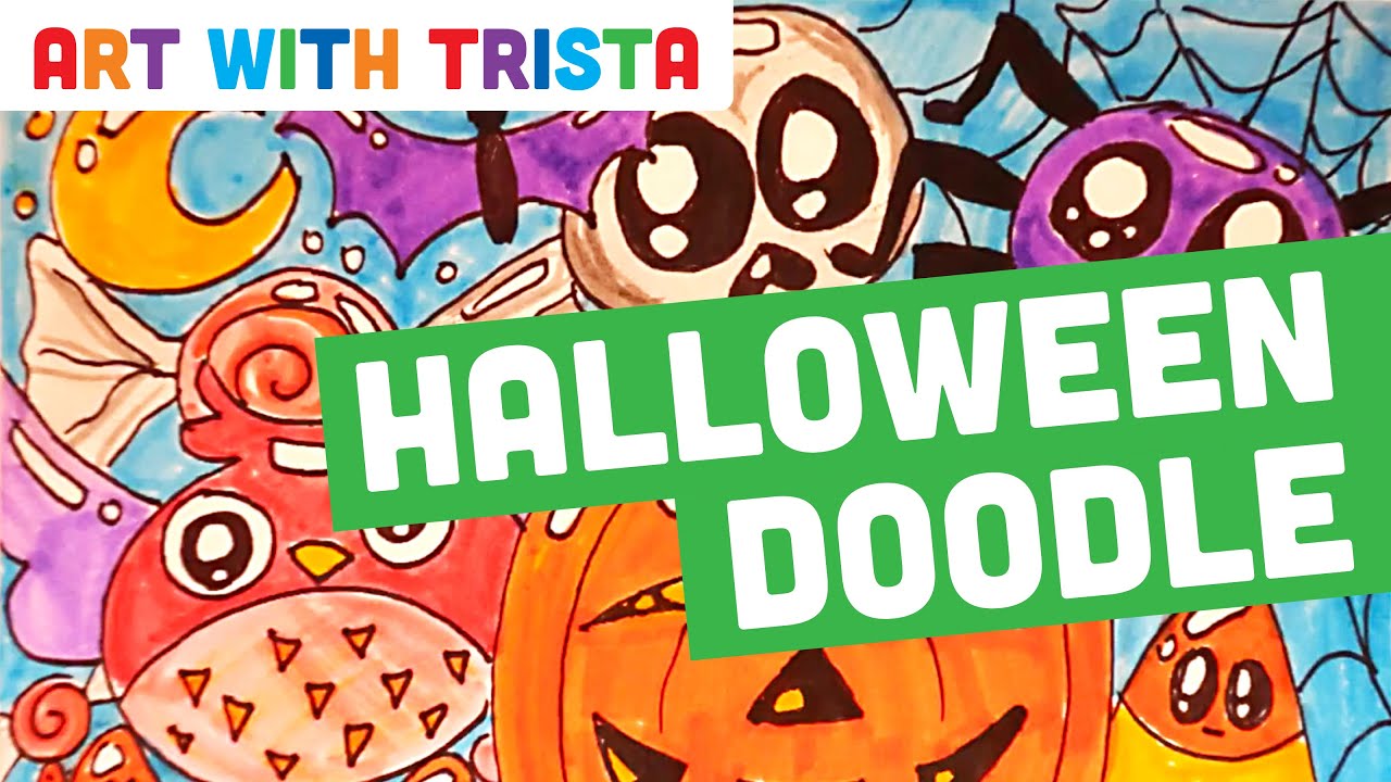 Halloween Doodle Time Lapse Art Tutorial - Art With Trista