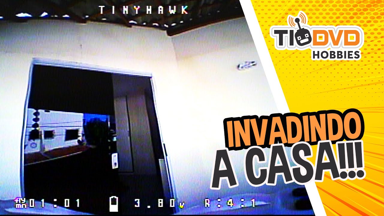 DRONE INVADE A CASA BATE E CAI - VOO FPV COM EMAX TINY HAWK 1 DECOLANDO DE DENTRO DO ESTÚDIO