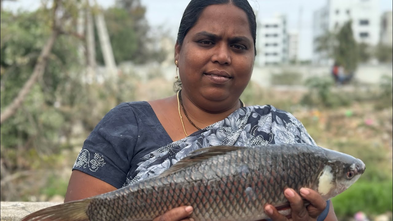 4kg పెద్దా గడ్డిమోసు🐠కృష్ణానది చేప పులుసు పెట్టాను అబ్బా దీని రుచి 👌💯అదిరిపోయింది 😋🥰