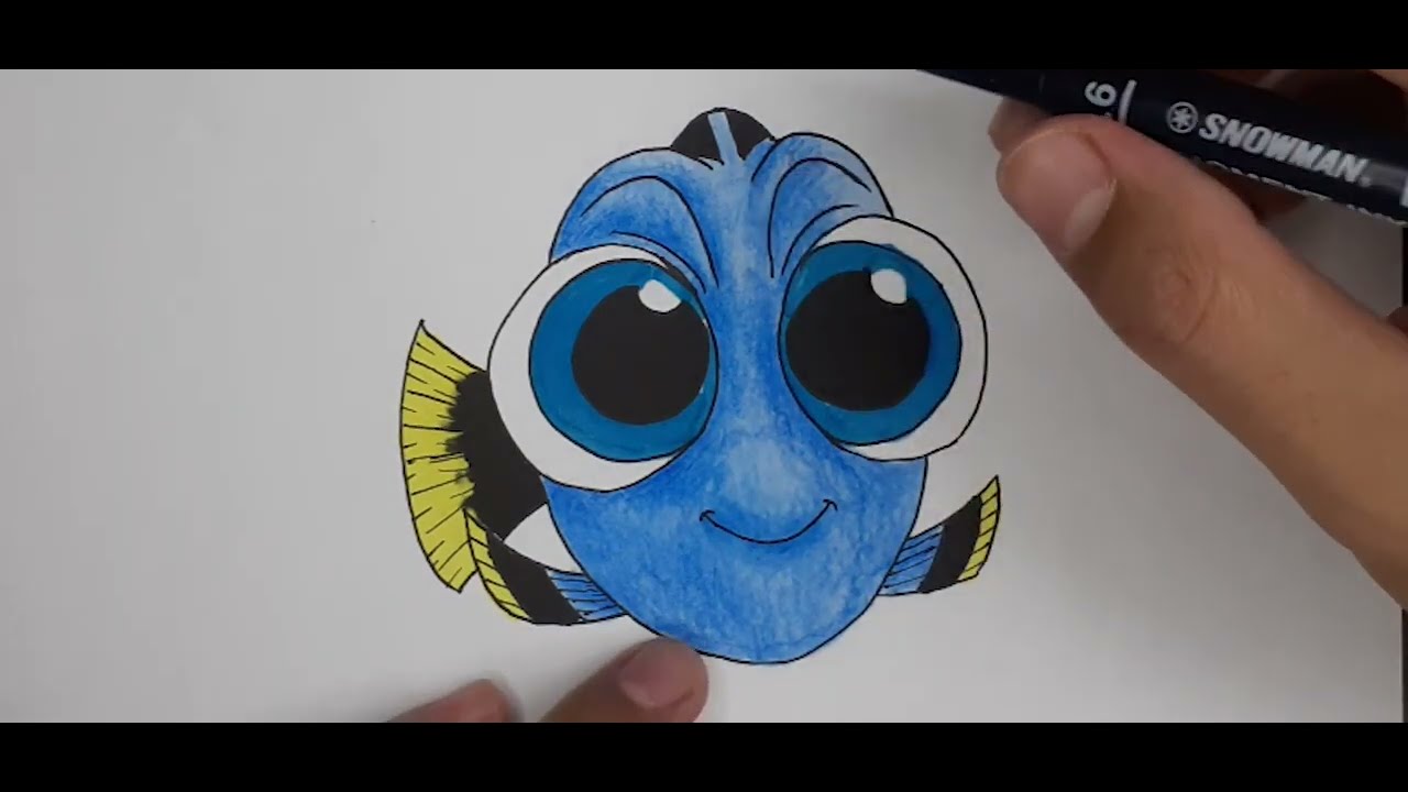 How to Drawing Easy Cute Little Dory || Easy Cute Drawing || Disney