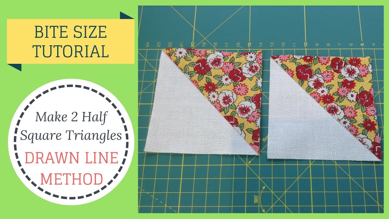 How to make 2 Half Square Triangles using the Drawn Line Method