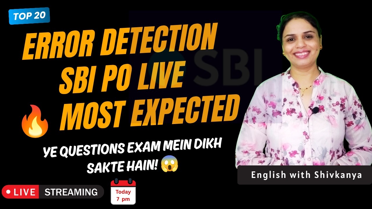 SBI PO 2026 English LIVE | Error Detection Marathon 💥 Most Expected Questions | Crack Prelims