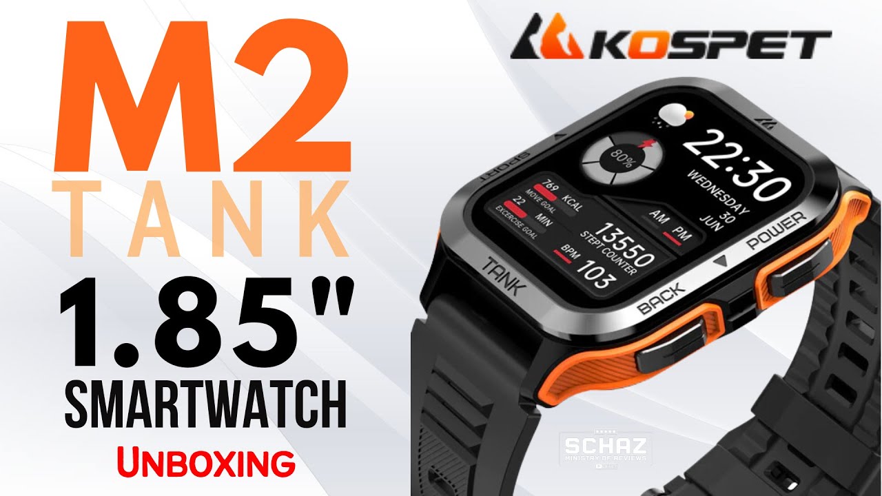 M2 KOSPET Rugged Smartwatch - 1.85'' Screen  🌟  UNBOXING REVIEW