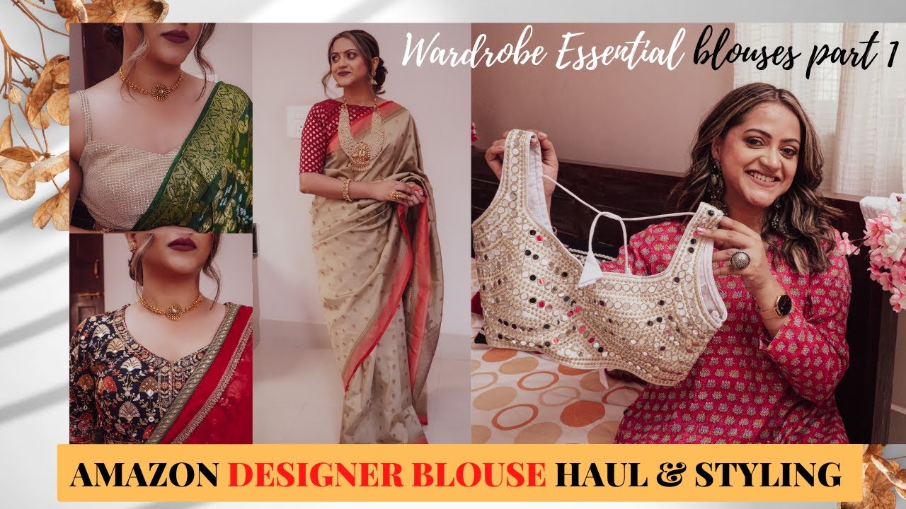 AMAZON DESIGNER BLOUSES HAUL & STYLING | AMAZON WARDROBE ESSENTIAL BLOUSES PART1| GoGlam