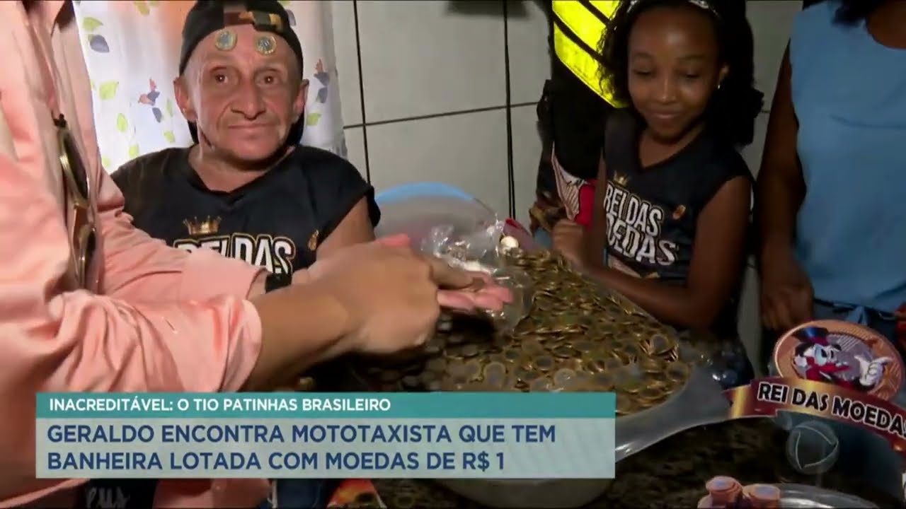 Rei das moedas conta cuida de seu tesouro coleção para Geraldo Luiz no Balanço Geral
