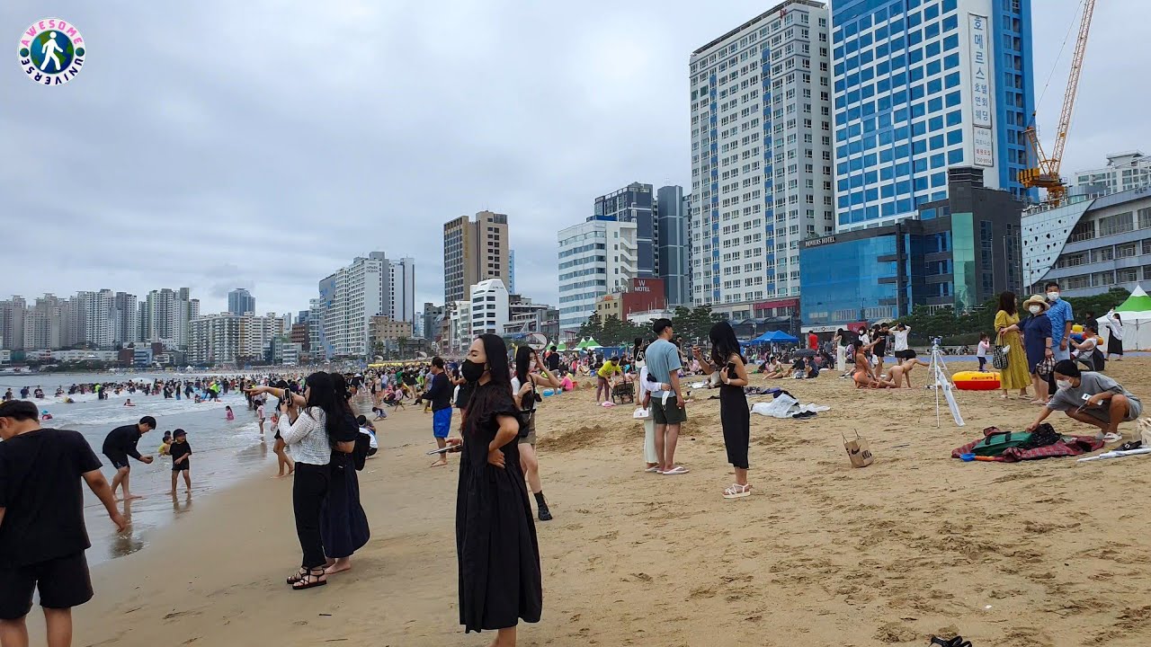 [4K UHD] Gwangalli beach busan on a hot summer day 광안리 해수욕장