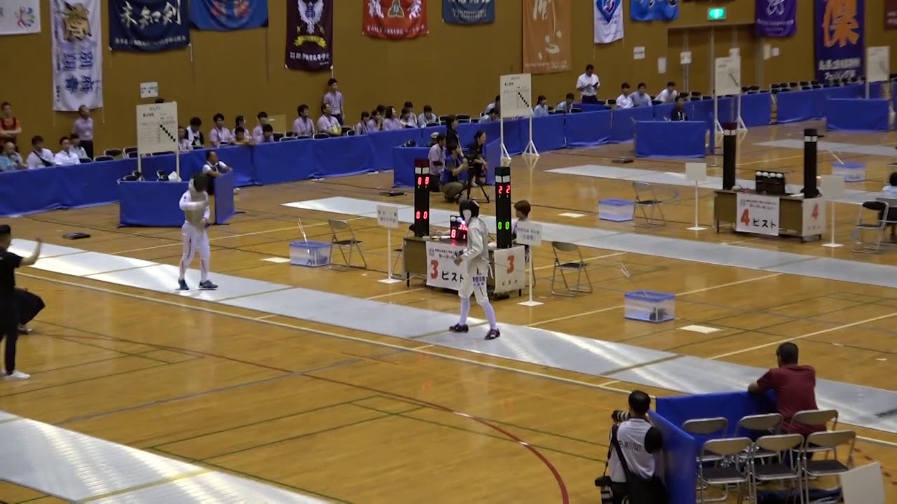 2019年IH フェンシング 男子 フルーレ 決勝 第7試合 勅使河原 （大垣南 岐阜）×飯村 （龍谷大平安 京都） 3ピスト