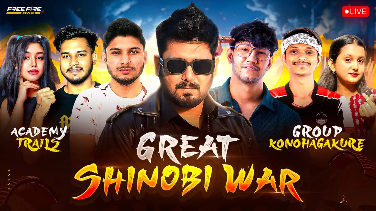 The Great Shinobi War  | Academy Trials Day 1 #freefire #gyangaming #freefirelive