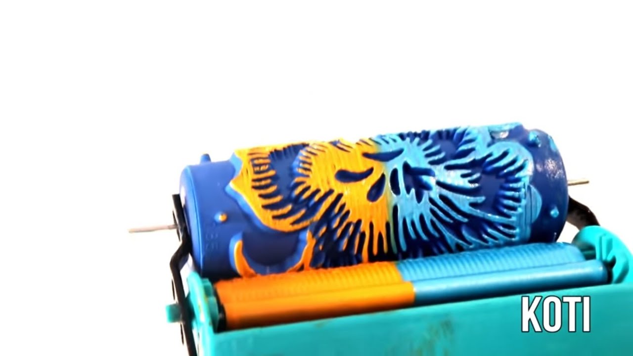 Petterned Paint roller double colour on wall standard applicator