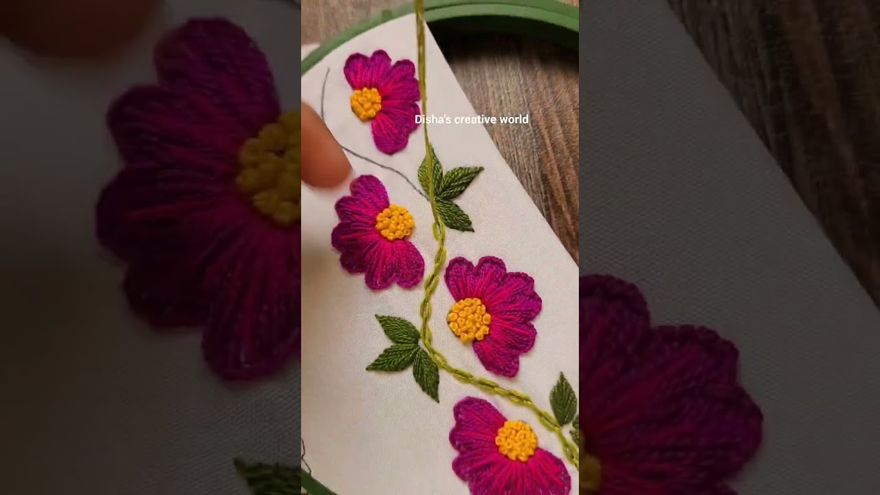 most attractive design..🩷 #handbroidery #embroiderystitch #youtube #shorts #short #sewing #stitch