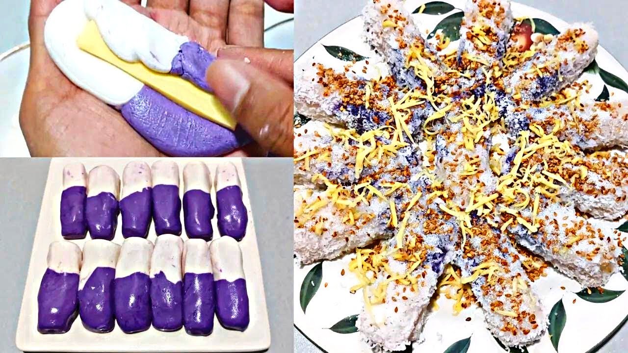 Gawin mo ito sa Glutinous Rice Flour | Masarap na Merienda | Ube Cheese Palitaw | Easy Recipe