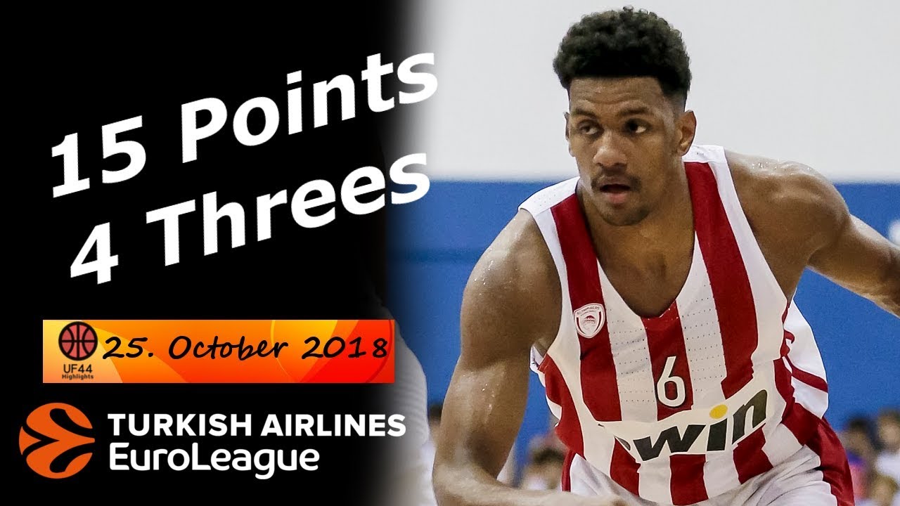 Axel Toupane Full Highlights 25.10.2018 Olympiacos vs Maccabi - 15 Pts! | UF44 Highlights