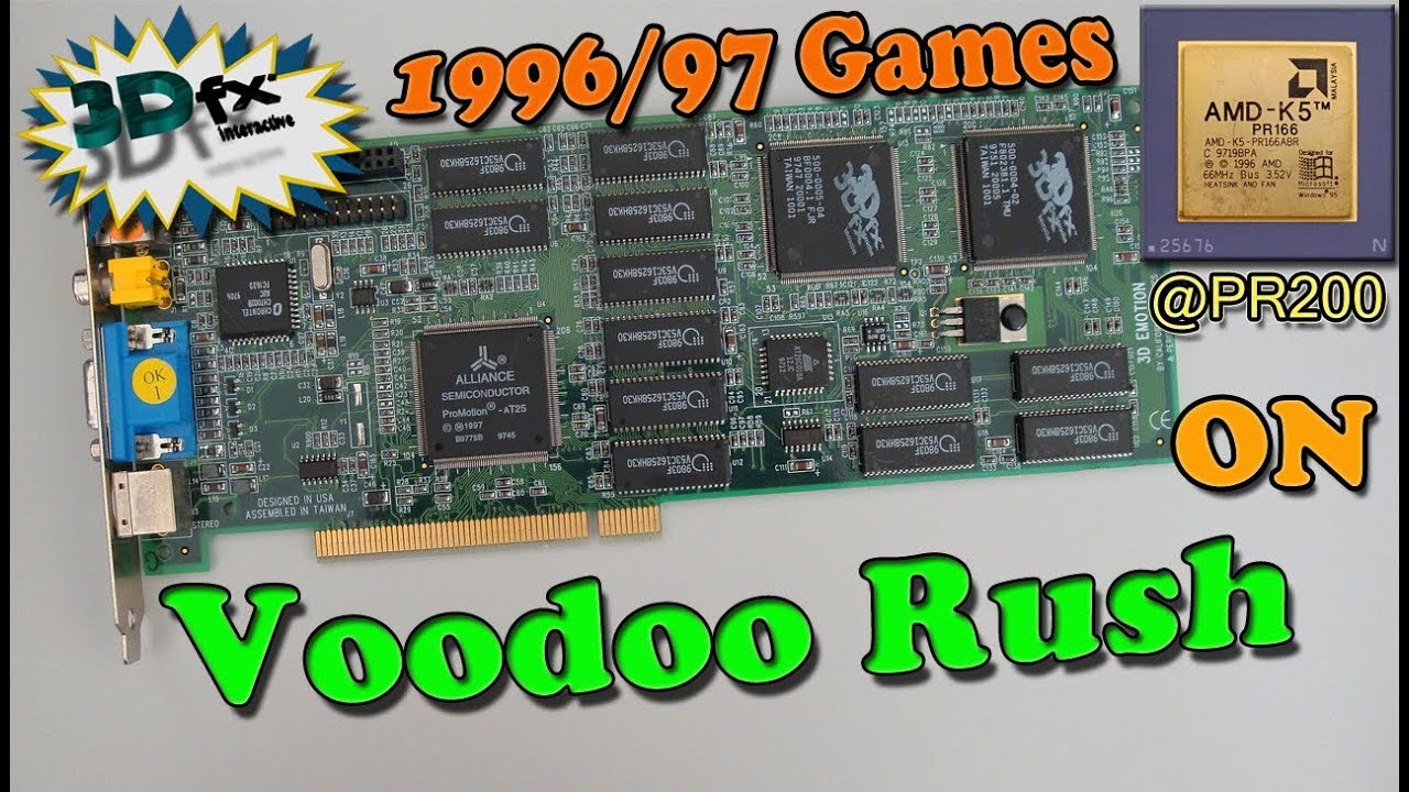 AMD K5-PR200 133 MHz - 3dfx Voodoo Rush running Games from 1996/1997!