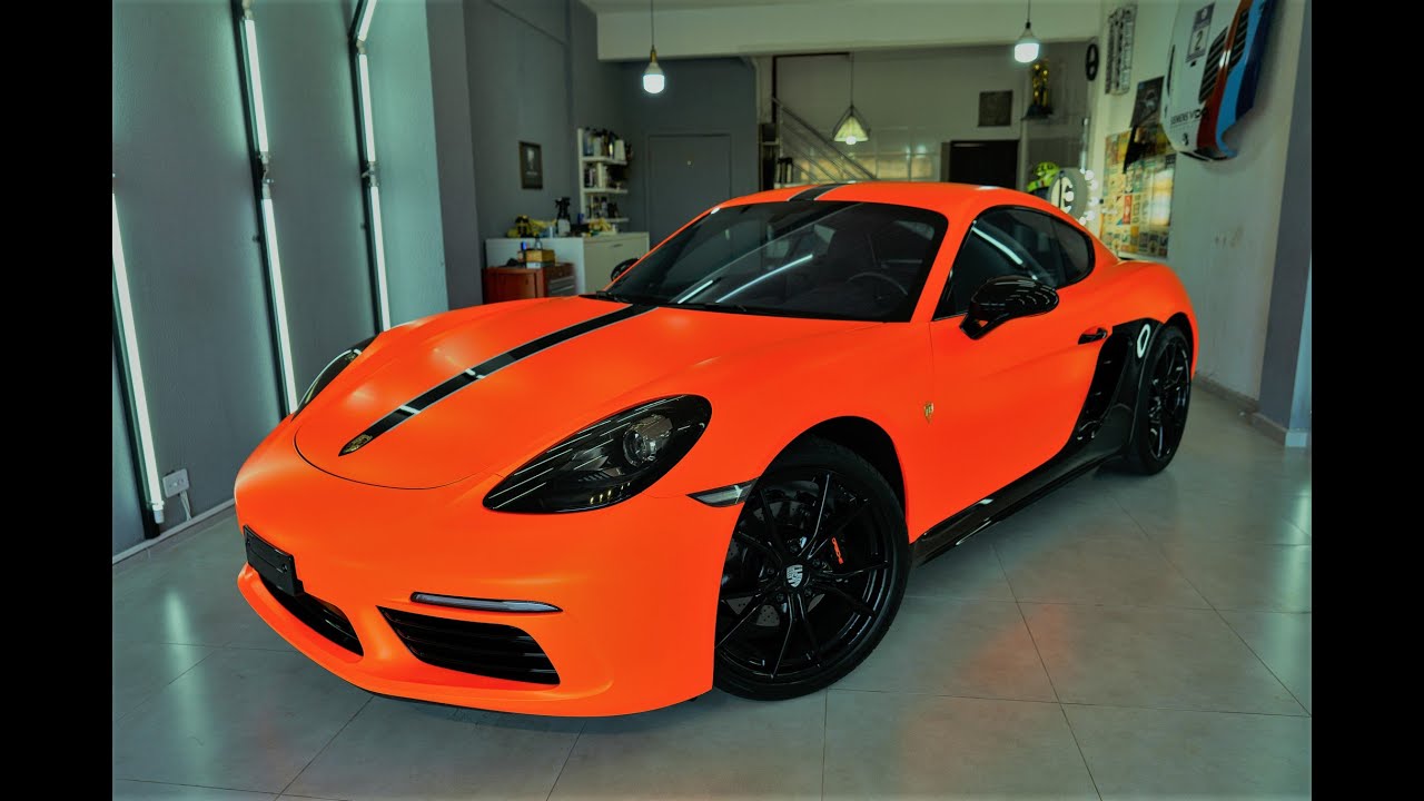 PORSCHE 718 CAYMAN ORANGE NEON WRAP (3M)