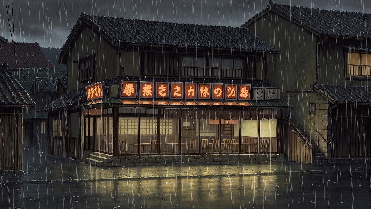 Lofi Hip Hop Beats 🔍 1980s & 90s Retro Vibes & Nostalgic Japanese Town Ambience 🌆 Lofi Rain Playlist