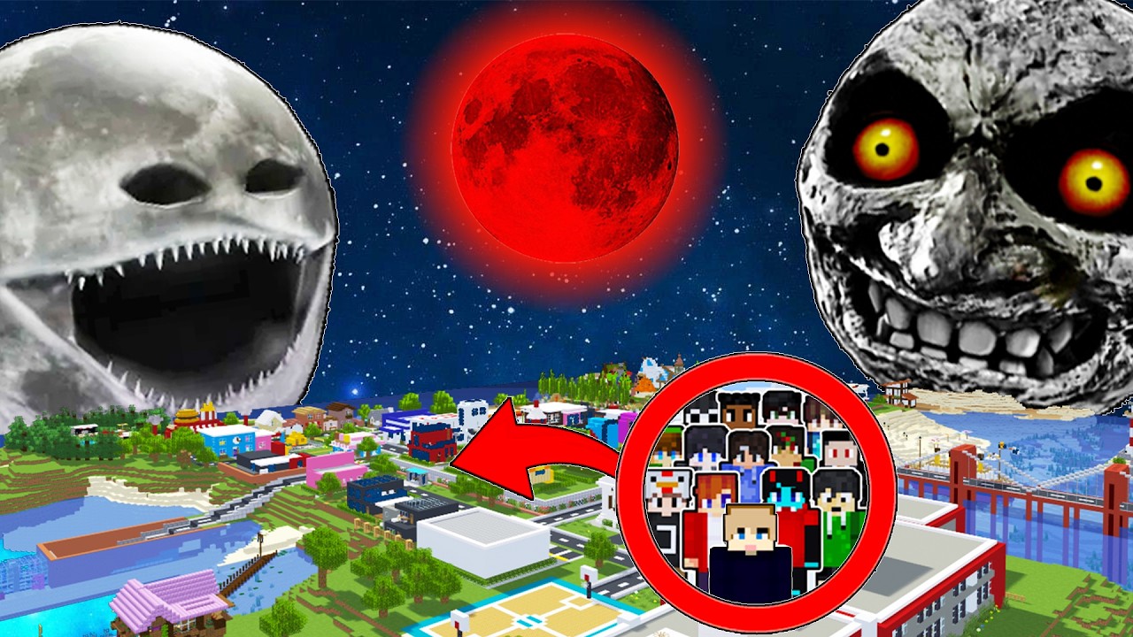 Can We Survive on EVIL MOON in minecraft!!
