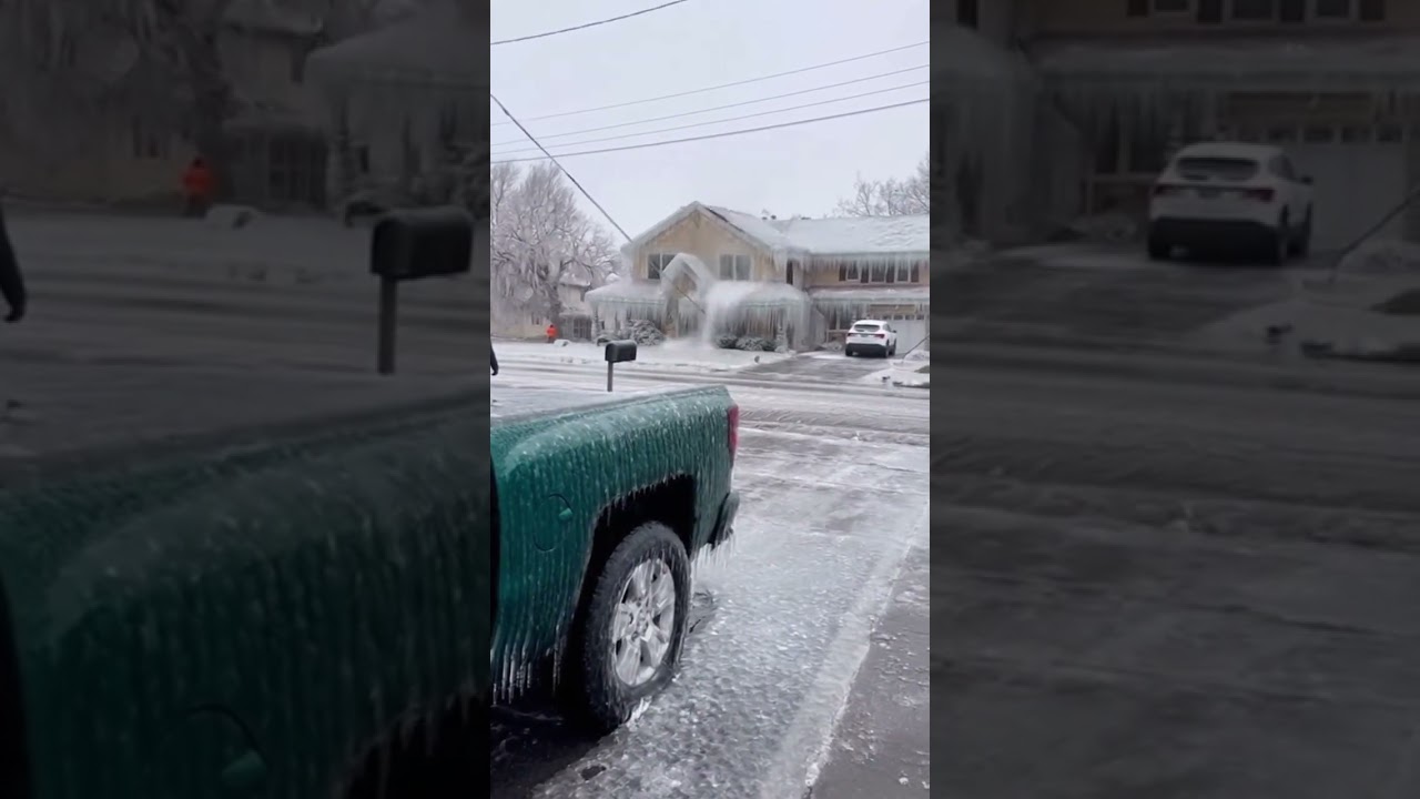 $300 Million in Damage Extreme Ice Storm Turns Neighborhood into Frozen Wasteland