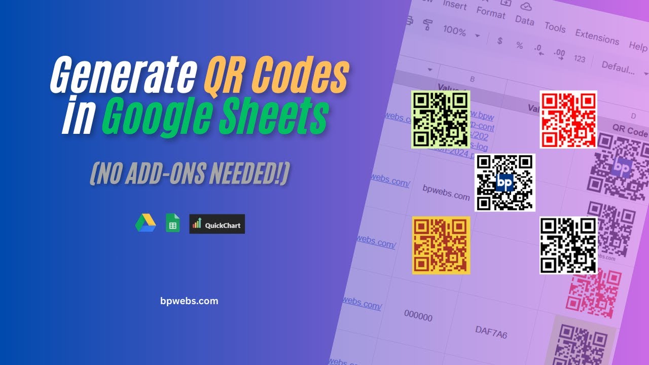 Generate QR Codes in Google Sheets (No Add-ons Needed!)