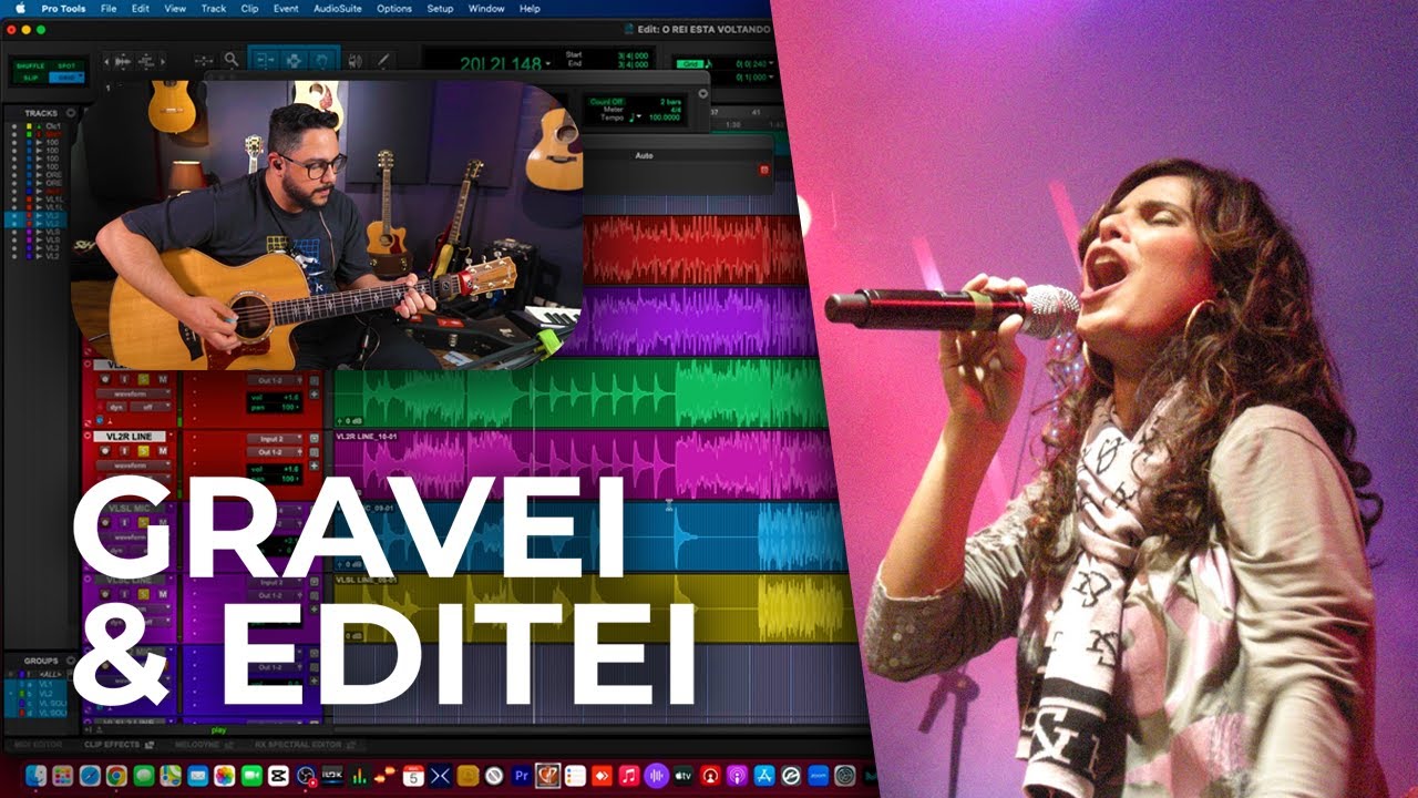 GRAVAÇÃO DE VIOLÃO pra ALINE BARROS⁩ - AULA de como GRAVEI & EDITEI