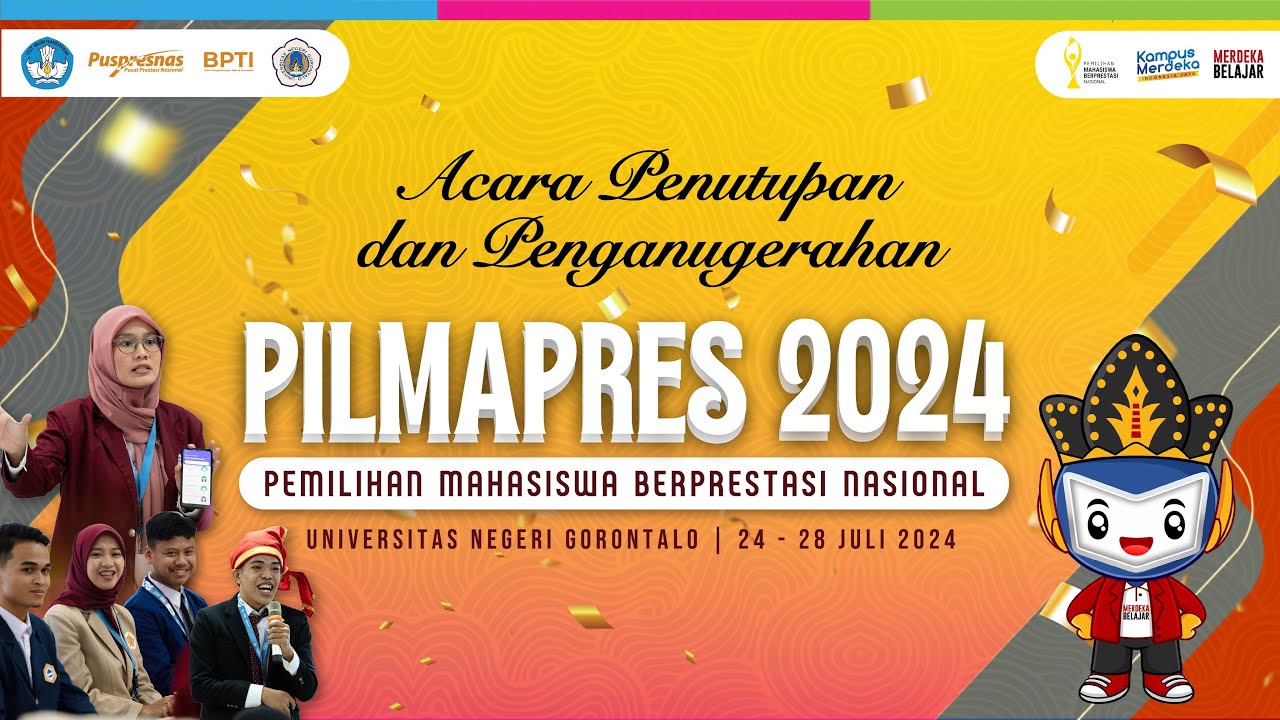 Acara Penutupan dan Penganugerahan Pemilihan Mahasiswa Berprestasi (Pilmapres) Tingkat Nasional 2024