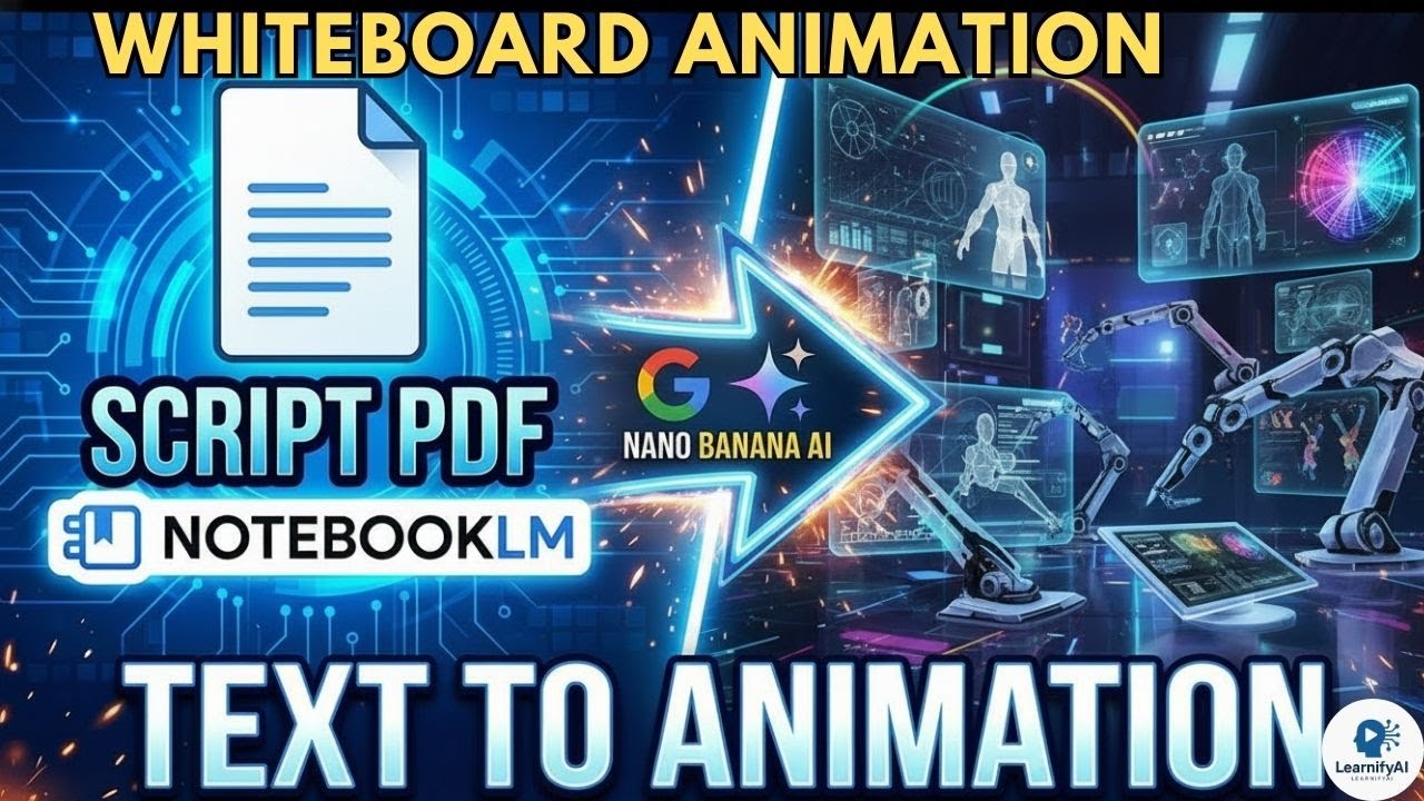 How to Turn NotebookLM Notes into Whiteboard Animation (Nano Banana Pro Tutorial) handwritten Video