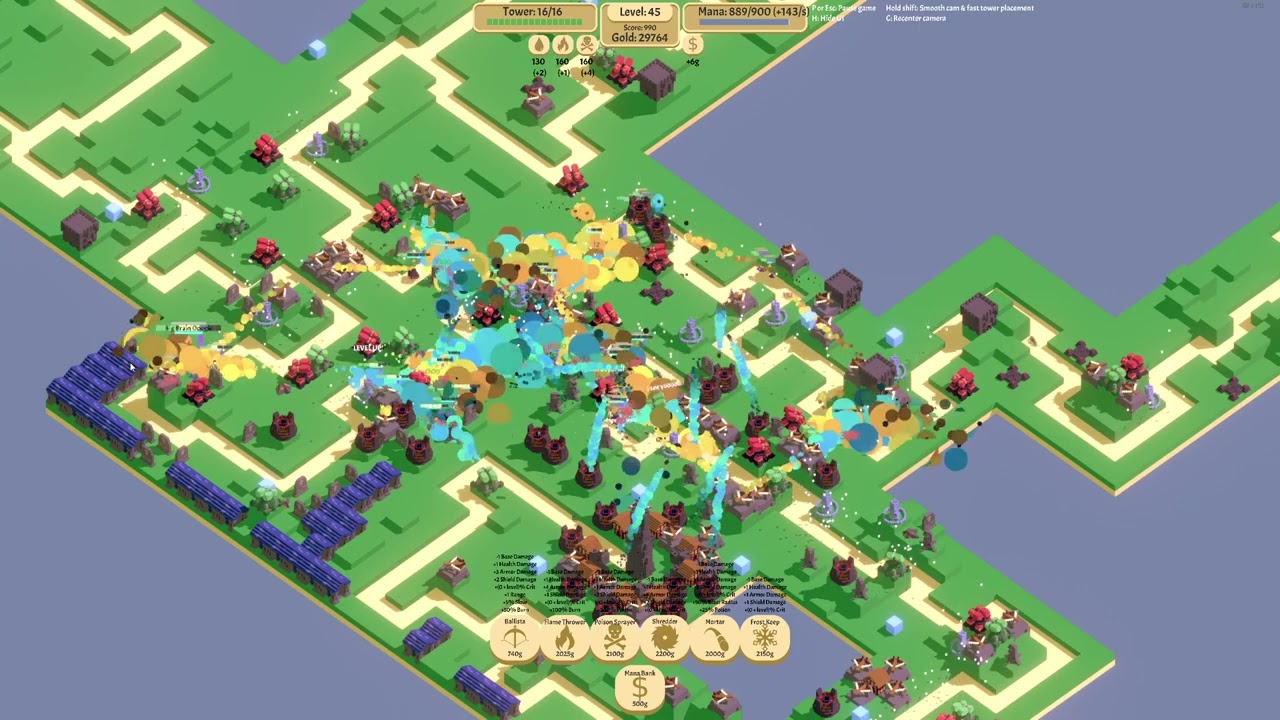 Rogue Tower 1 Path Win (beat big brain Ooogie) - Ballistas, Frost, Poison, Mortars, Shredder, Flame