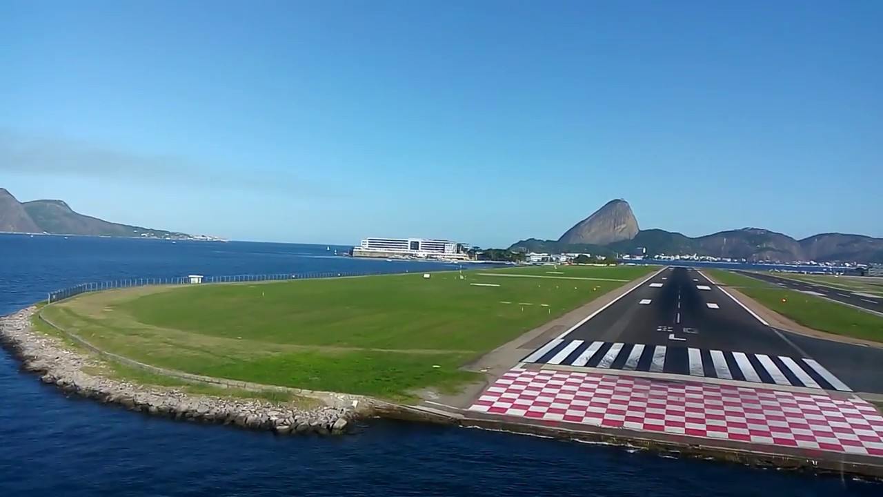 Pouso do Airbus no Santos Dumont no Rio de Janeiro