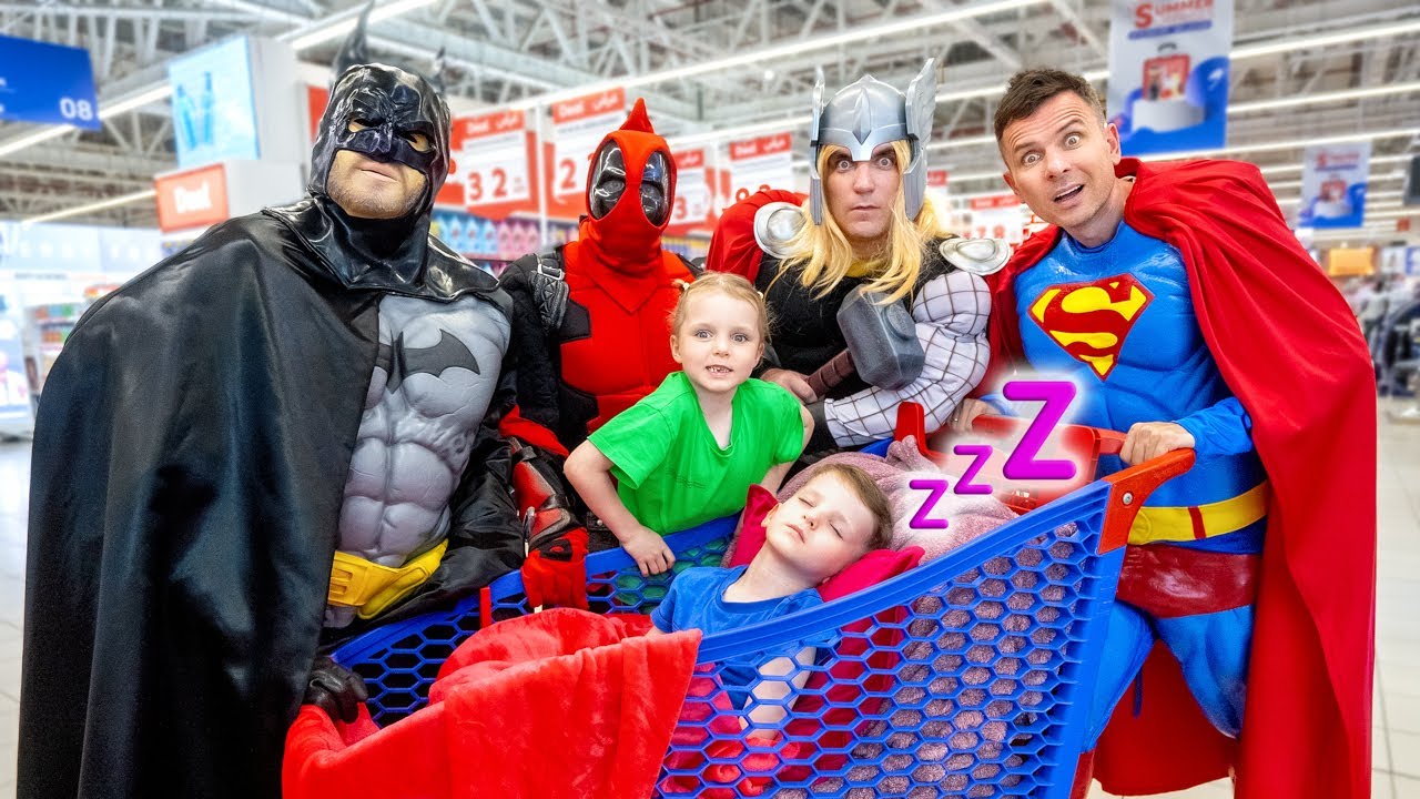 Прятки с супергероями! 🦸‍♂️🛒 Весёлая история для детей