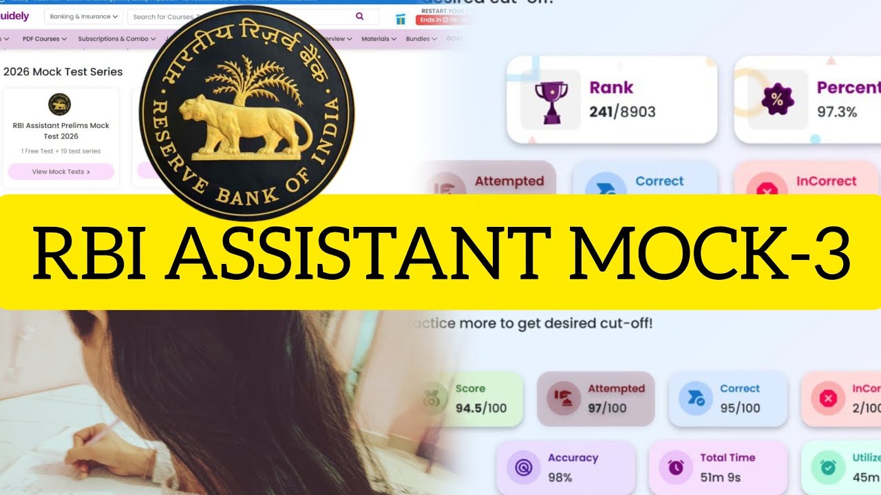 RBI Assistant notification out ✨🎉 mock -3📚🎯🎯🥰#education#banking#rbi#rrb#sbi#ibps#study#aspirants#yt 