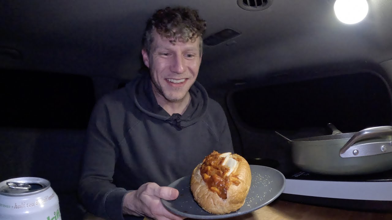 Minivan Camp and Cook | Meatball Subs in the Rain