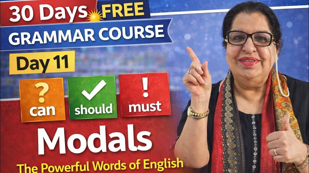 Day 11 | Modals – The Powerful Words of English | 30 Days Free Grammar Course #Modals #esl #youtube