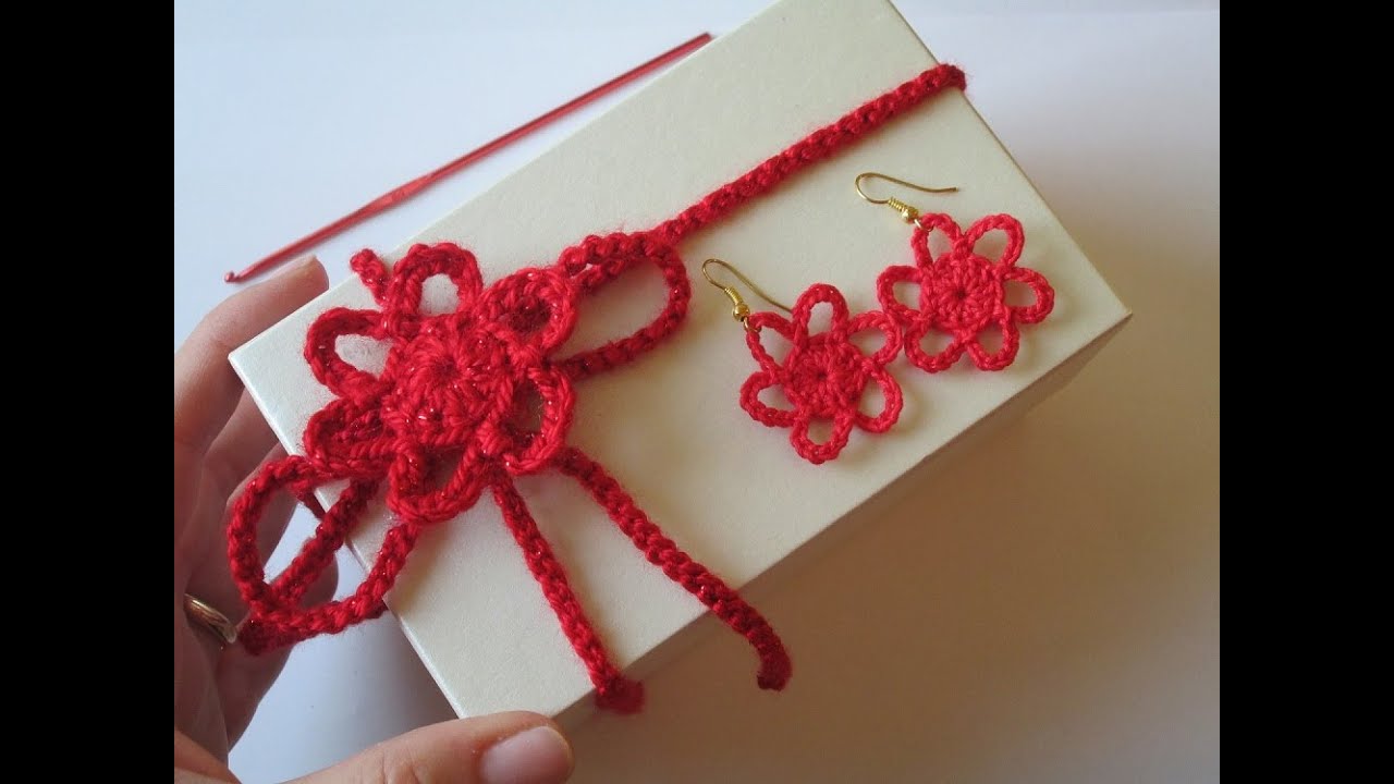 Uncinetto | Orecchini | Fiore | Decorazione | Christmas earrings ornaments Crochet tutorial flower