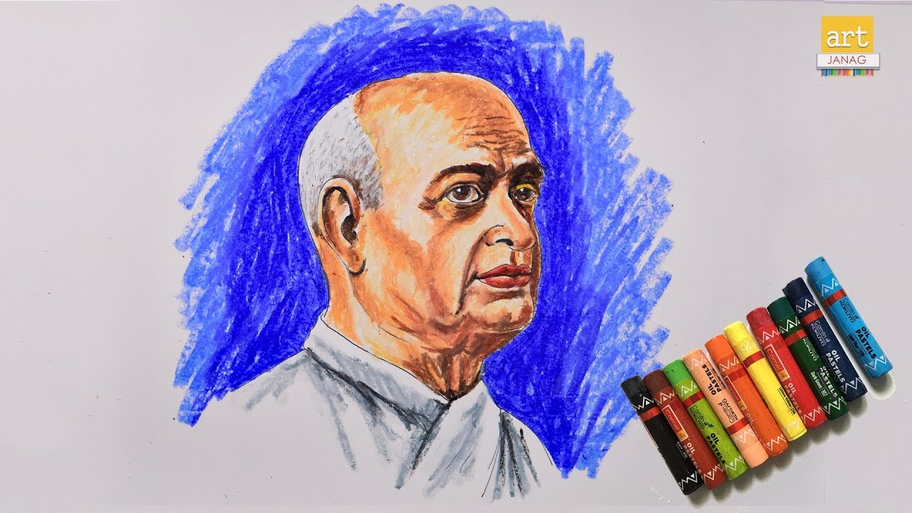How to Draw Sardar vallabhbhai patel  II Indian Iron man II By Art JanaG